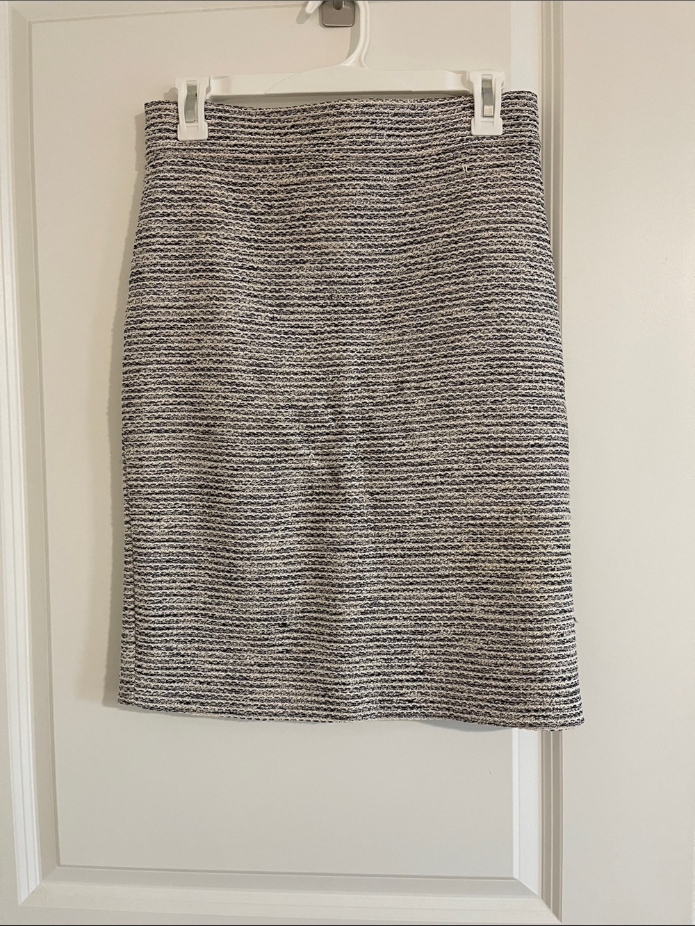 Classic navy & White Tweed Pencil Skirt